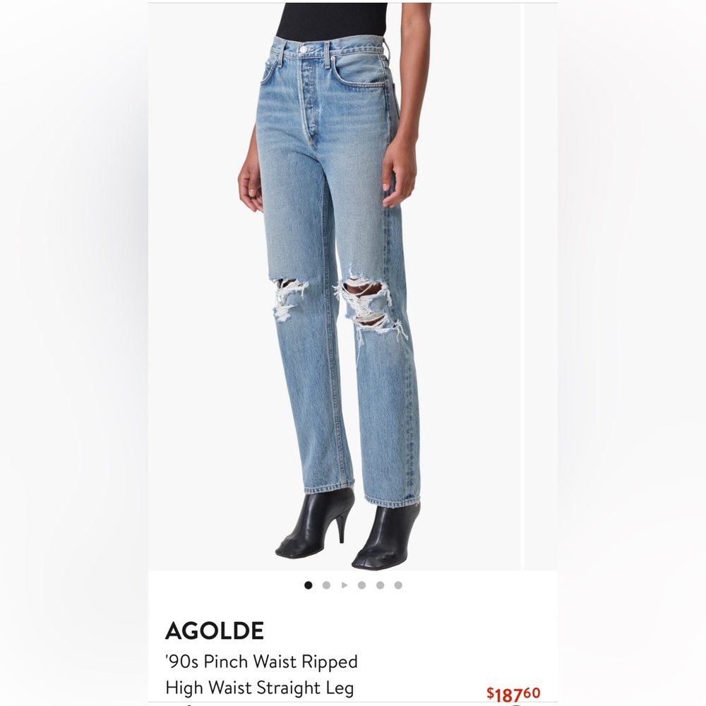 Agolde Lana Straight Leg Jeans Distressed Size 25